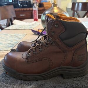 Timberland  STEEL TOE PRO WOMENS 9MEDIUM Dark Brown Leather Boots(Barely Worn)